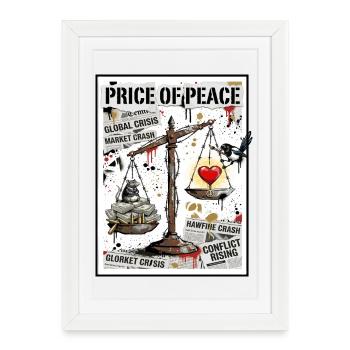 Le prix de la paix Art de rue - Affiche encadrée (27 × 37 cm) - blanc - Devant