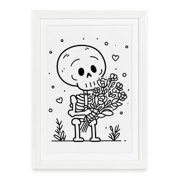 Valentine Skeleton - Affiche encadrée (27 × 37 cm) - blanc - Devant