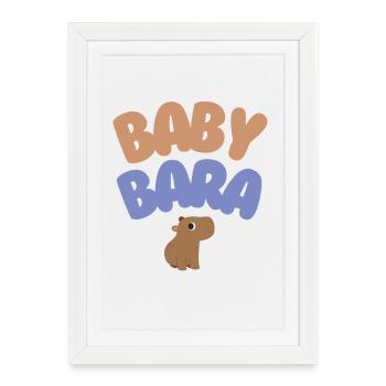 Bébé Bara Capybara - Affiche encadrée (27 × 37 cm) - blanc - Devant
