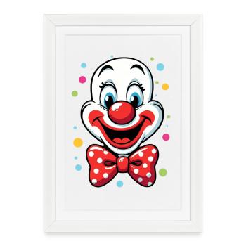 Déguisement de clown de carnaval Carnaval Carnaval - Affiche encadrée (27 × 37 cm) - blanc - Devant