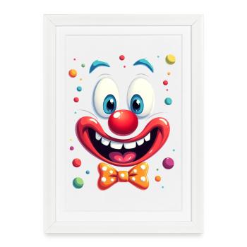 Déguisement de clown de carnaval Carnaval Carnaval - Affiche encadrée (27 × 37 cm) - blanc - Devant