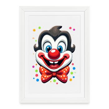 Déguisement de clown de carnaval Carnaval Carnaval - Affiche encadrée (27 × 37 cm) - blanc - Devant