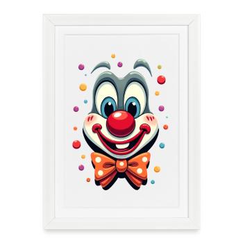 Déguisement de clown de carnaval Carnaval Carnaval - Affiche encadrée (27 × 37 cm) - blanc - Devant