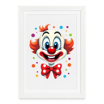 Déguisement de clown de carnaval Carnaval Carnaval - Affiche encadrée (27 × 37 cm) - blanc - Devant
