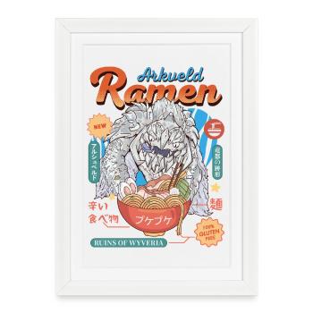 Ramen monstre - Affiche encadrée (27 × 37 cm) - blanc - Devant
