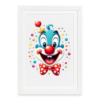 Déguisement de clown de carnaval Carnaval Carnaval - Affiche encadrée (27 × 37 cm) - blanc - Devant