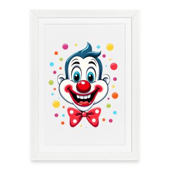 Déguisement de clown de carnaval Carnaval Carnaval - Affiche encadrée (27 × 37 cm) - blanc - Devant