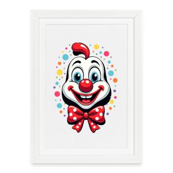 Déguisement de clown de carnaval Carnaval Carnaval - Affiche encadrée (27 × 37 cm) - blanc - Devant