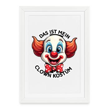 Déguisement de clown de carnaval Carnaval Carnaval - Affiche encadrée (27 × 37 cm) - blanc - Devant