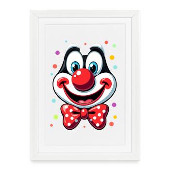 Déguisement de clown de carnaval Carnaval Carnaval - Affiche encadrée (27 × 37 cm) - blanc - Devant