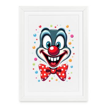 Déguisement de clown de carnaval Carnaval Carnaval - Affiche encadrée (27 × 37 cm) - blanc - Devant