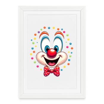 Déguisement de clown de carnaval Carnaval Carnaval - Affiche encadrée (27 × 37 cm) - blanc - Devant