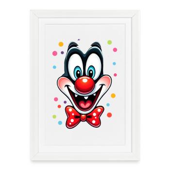 Déguisement de clown de carnaval Carnaval Carnaval - Affiche encadrée (27 × 37 cm) - blanc - Devant
