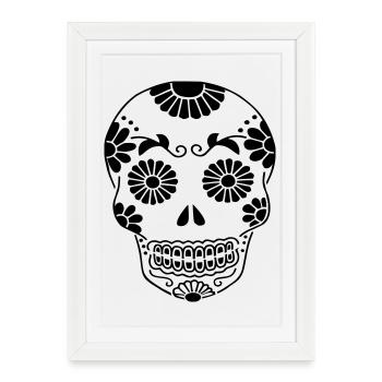Skull - Framed poster (27 × 37 cm) - white - Front