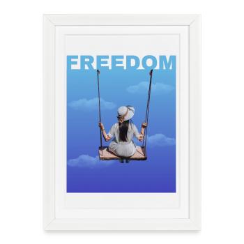 liberté - Affiche encadrée (27 × 37 cm) - blanc - Devant