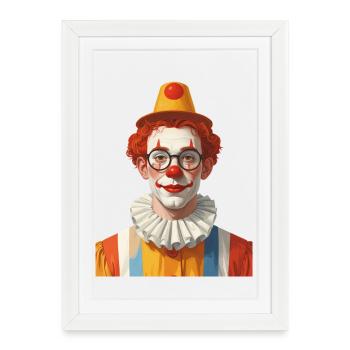 A clown for carnival / carnival - Framed poster (27 × 37 cm) - white - Front