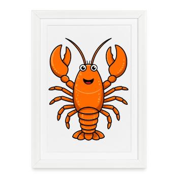 Costume de crabe homard Créature marine Animal sous-marin - Affiche encadrée (27 × 37 cm) - blanc - Devant