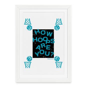 Combien de houblon êtes-vous – Basketball Wortwitz - Affiche encadrée (27 × 37 cm) - blanc - Devant