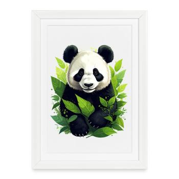Panda - Affiche encadrée (27 × 37 cm) - blanc - Devant