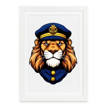 Police Löwe - Framed poster (27 × 37 cm) - white - Front