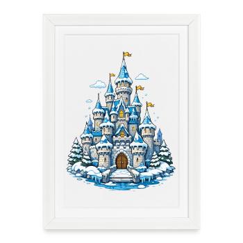 Winter Dream Castle - Framed poster (27 × 37 cm) - white - Front
