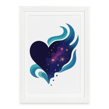 Love - Heart - Valentine's Day - Wedding - Framed poster (27 × 37 cm) - white - Front