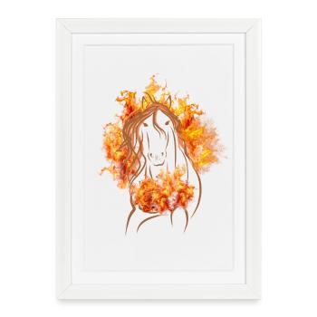 Cheval de Feu - Porte ta puissance vers l’extérieur - Affiche encadrée (27 × 37 cm) - blanc - Devant