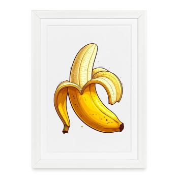 banane - Affiche encadrée (27 × 37 cm) - blanc - Devant