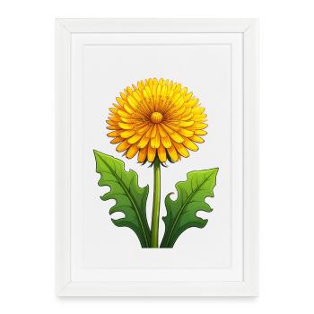 Pissenlit - Affiche encadrée (27 × 37 cm) - blanc - Devant