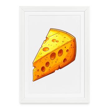 Fromage - Affiche encadrée (27 × 37 cm) - blanc - Devant