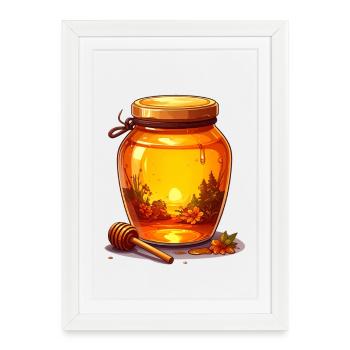 A jar of honey - Framed poster (27 × 37 cm) - white - Front