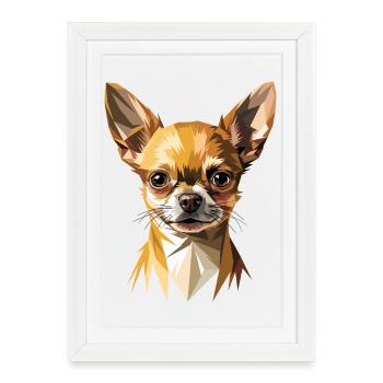 Chihuahua Maîtresse de Chien J’adore les Chihuahuas mignons - Affiche encadrée (27 × 37 cm) - blanc - Devant
