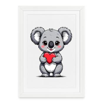 Koala with heart - Framed poster (27 × 37 cm) - white - Front