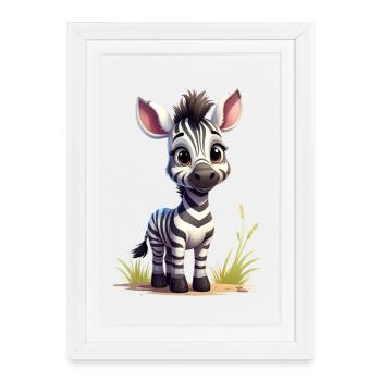 Cute zebra - Framed poster (27 × 37 cm) - white - Front