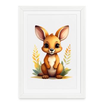 Cute little kangaroo - Framed poster (27 × 37 cm) - white - Front