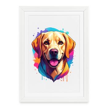 Labrador Retriever - Affiche encadrée (27 × 37 cm) - blanc - Devant