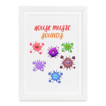 Ambiances de musique house - Affiche encadrée (27 × 37 cm) - blanc - Devant