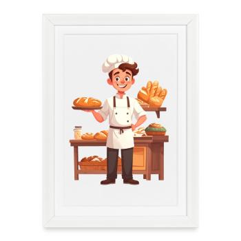 Baker - Framed poster (27 × 37 cm) - white - Front
