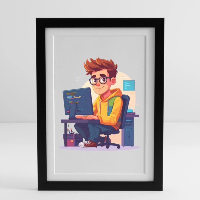 Programmierer oder Nerd Gerahmtes Poster (27 × 37 cm)