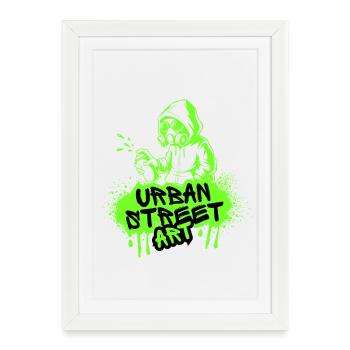 Spray d’art urbain néon - Affiche encadrée (27 × 37 cm) - blanc - Devant