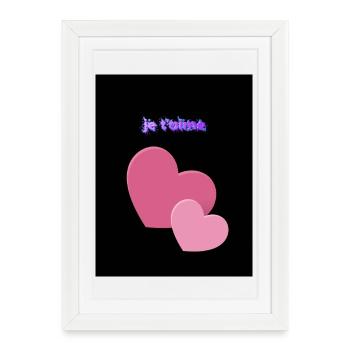 Je T'AIME - Affiche encadrée (27 × 37 cm) - blanc - Devant