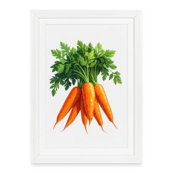 Carottes / Carottes - Affiche encadrée (27 × 37 cm) - blanc - Devant