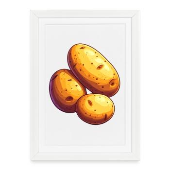 Pomme de terre - Affiche encadrée (27 × 37 cm) - blanc - Devant