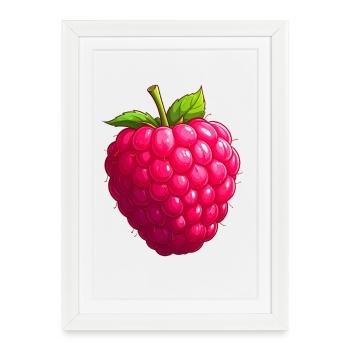 Raspberry - Framed poster (27 × 37 cm) - white - Front