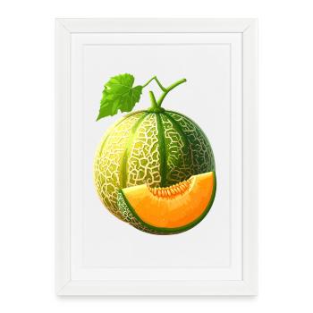 melon miel - Affiche encadrée (27 × 37 cm) - blanc - Devant