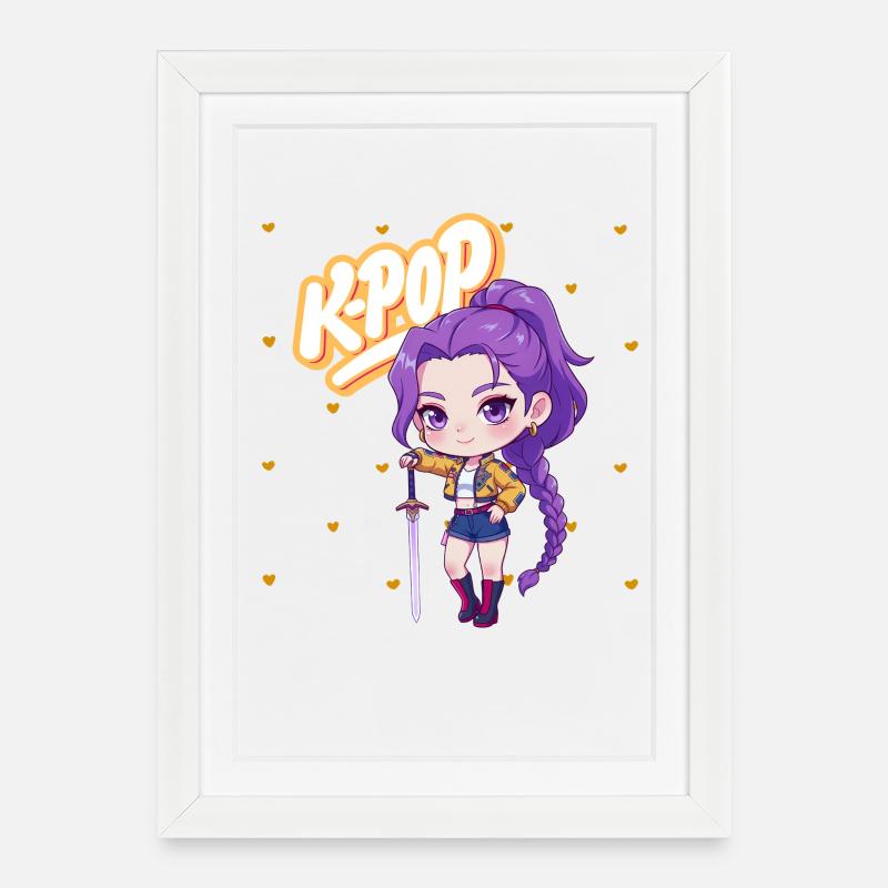 Kpop Girl - Affiche encadrée (27 × 37 cm) - blanc