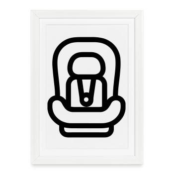 siège auto bébé - Affiche encadrée (27 × 37 cm) - blanc - Devant