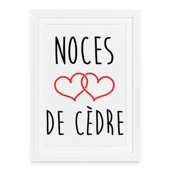 Noces de cèdre – 49 ans de mariage - Affiche encadrée (27 × 37 cm) - blanc - Devant