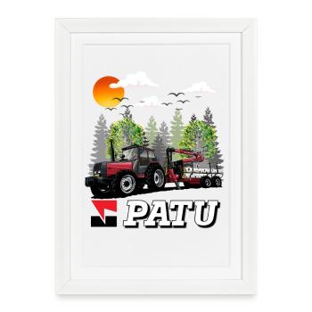 Patu forest machine tractor - Framed poster (27 × 37 cm) - white - Front
