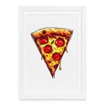 Pizza - Affiche encadrée (27 × 37 cm) - blanc - Devant